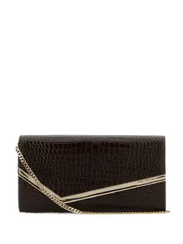 Jimmy Choo Emmie crocodile-effect chain clutch bag 31029129