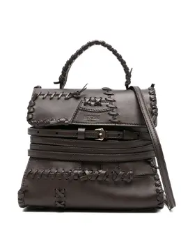 Moschino Tie Me braided leather tote bag 30221314