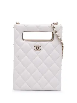 Chanel 2021-2025 Mini Quilted Caviar Cut Out Evening Tote crossbody bag 31101040