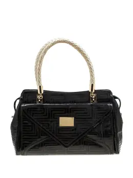 Versace logo-plaque leather satchel bag 30365040