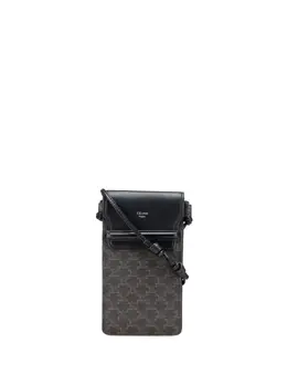 Celine 2021 Triomphe Coated Canvas Phone Pouch Flap crossbody bag 31121029