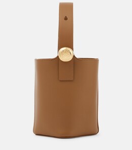 Кожаная сумка-ведро pebble mini Loewe, коричневый p00880537 | oak