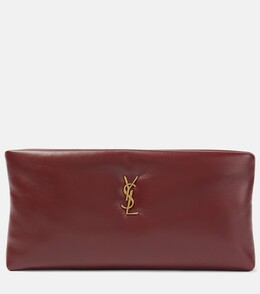 Кожаный клатч calypso Saint Laurent, бургундия p00884142 | rouge merlot