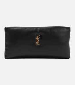 Кожаный клатч calypso Saint Laurent, черный p00884141 | noir