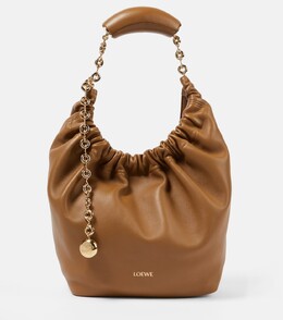 Маленькая кожаная сумка через плечо squeeze Loewe, коричневый p00924255 | oak