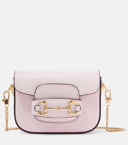 Кожаная сумка через плечо horsebit 1955 super mini Gucci, розовый p00880686 | escape pink