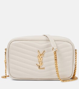 Кожаная сумка через плечо lou mini Saint Laurent, белый p00867150 | crema soft