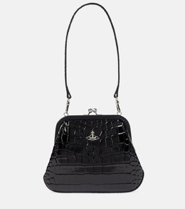 Сумка-тоут из кожи с тиснением под крокодила Vivienne Westwood, черный p00894193 | black