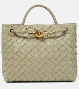 Маленькая кожаная сумка-тоут andiamo Bottega Veneta, зеленый p00883335 | green