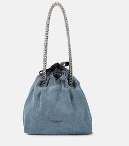 Маленькая джинсовая сумка-тоут crush Balenciaga, синий p00889496 | blue