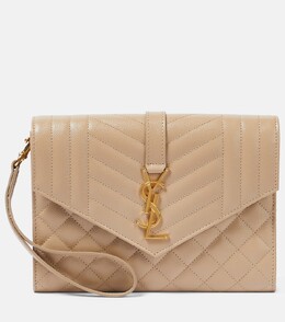 Клатч envelope из кожи матлассе Saint Laurent, бежевый p00869263 | beige