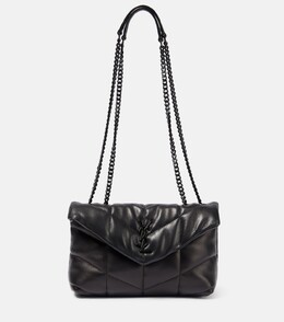 Кожаная сумка через плечо puffer toy Saint Laurent, черный p00867154 | black