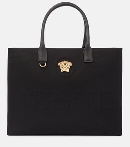Сумка-тоут la medusa из хлопковой ткани Versace, черный p00748170 | black