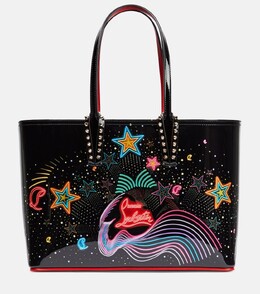 Маленькая кожаная сумка-тоут cabata с принтом Christian Louboutin, мультиколор p00753271 | multicoloured