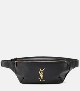 Классическая кожаная поясная сумка с монограммой Saint Laurent, черный p00403700 | black