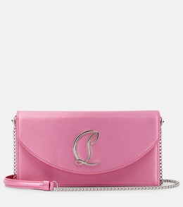 Маленький шелковый клатч loubi54 с кожаной отделкой Christian Louboutin, серебро p00884212 | silver