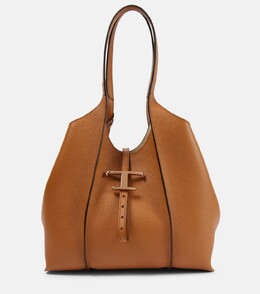 Классическая кожаная сумка-тоут среднего размера Tod's, коричневый p00702753 | brown
