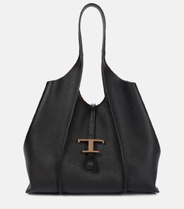 Классическая кожаная сумка-тоут среднего размера Tod's, черный p00588246 | black