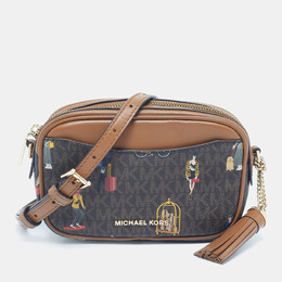 Michael Kors Brown Signature Coated Canvas Jet Set Girls Convertible Belt Bag 1180040