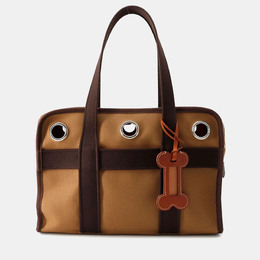 Hermes Dog Carrier Feu Toile H Canvas Bag 1179740