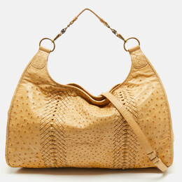Bottega Veneta Tan Ostrich Oversized Hobo 1178789