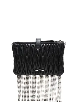 Miu Miu 2010s matelassé crystal-fringe shoulder bag 31080958