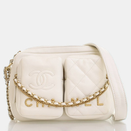 Chanel Camera White Calfskin Shoulder Bag 1173794