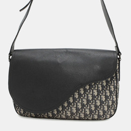 Christian Dior Saddle Navy/Beige Oblique Jacquard Leather Crossbody Bag 1179752