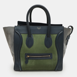 Celine Tri Color Leather and Suede Mini Luggage Tote 1180560