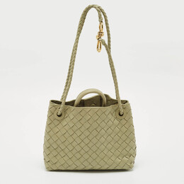 Bottega Veneta Olive Green Intrecciato Leather Small Andiamo Tote 1178611