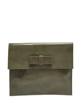 Marni bow-detail leather clutch bag 30366241