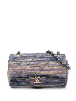 Chanel 2019 Mini Rectangular Multicolor Classic Denim Single Flap crossbody bag 31136119