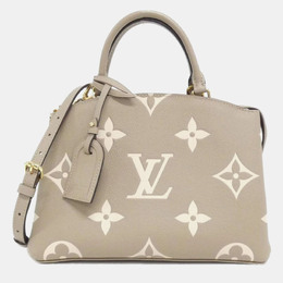 Louis Vuitton Petit Palais PM Tourterelle Bicolor Monogram Empreinte Leather Tote Bag 1181033