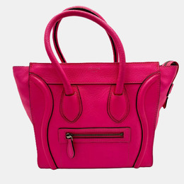 Celine Fluorescent Pink Micro Luggage Tote Bag 1180016