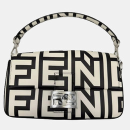 Fendi x Marc Jacobs Black White Zucca Baguette Canvas Shoulder Bag 1180014