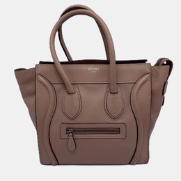 Christian Dior Celine Beige Leather Micro Luggage Tote Bag 1180017
