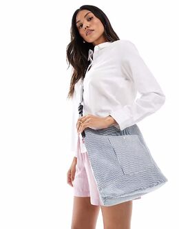 Сумка-ведро Levi's Heritage с логотипом в полоску из светло-голубого денима 140797564 | faded blue