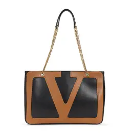 Valentino Garavani-Black Lambskin Leather Viva Superstar Medium Tote Bag-Uomo 52216381407572
