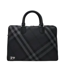 Burberry Gray Fabric Business And Laptop Bags bu9481368437001bt