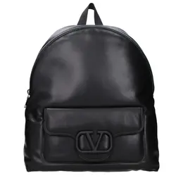 Valentino Garavani Black Leather Backpack va14895187034377bt