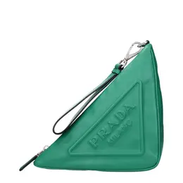 Prada Green Leather Clutch Bag pr15185802690825bt