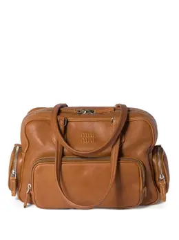Miu Miu Pocket leather zipped tote bag 31081451
