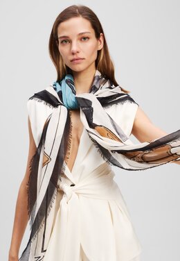 Шарф SIGNATURE BAGS SCARF Karl Lagerfeld, мультиколор k4851g05p-t11 | multi-coloured