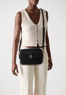 Сумка через плечо AUTOGRAPH PADLOCK CAM BAG - Across body bag Karl Lagerfeld, черный k4851h1op-q11 | black