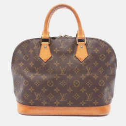 Louis Vuitton Alma Hand Zipped Bag Monogram Canvas Brown 1181400