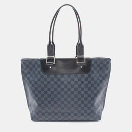 Louis Vuitton Cabas Voyage Tote Bag Damier Cobalt Canvas Leather Navy 1181461