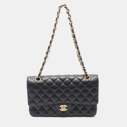 Chanel Classic Double Flap Black Leather Chain Shoulder Bag 1181351
