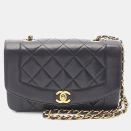 Chanel Matelasse Diana Flap Black Lambskin Chain Shoulder Bag 1181334