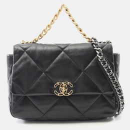 Chanel 19 Matelasse Black Lambskin Chain Shoulder Bag 1181342