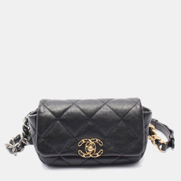 Chanel 19 Matelasse Black Leather Waist Bag 1181312